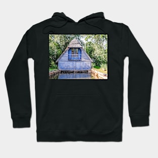 Traditional wooden boat shed, Norfolk Broads Hoodie